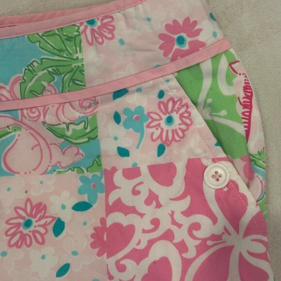 Lilly Pulitzer Skort sz 0 Giraffe Lion Patchwork Skort - Picture 4 of 6